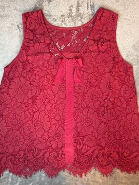 Rosemunde Copenhagen Coral Lace Top Size M Feminine Romantic